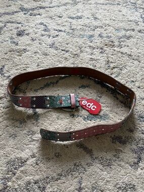 NWT Y2K EDC Leather Patchwork Belt